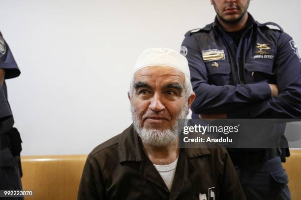 Palestine Islamic Movement Leader Raed Salah appears in court during his trial at Haifa Criminal Court of Peace in Haifa, Israel on July 05, 2018.