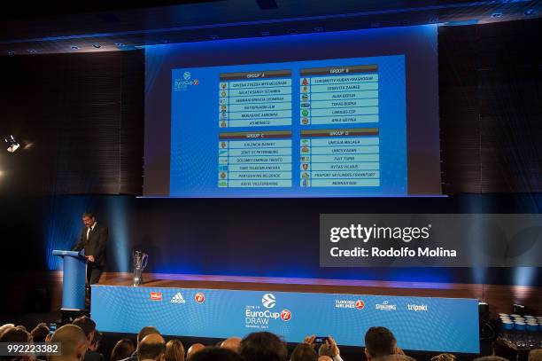FInal bracket after the 2018-2019 EuroCup Draw at IMAGINA Centre Audiovisual on July 5, 2018 in Barcelona, Spain.