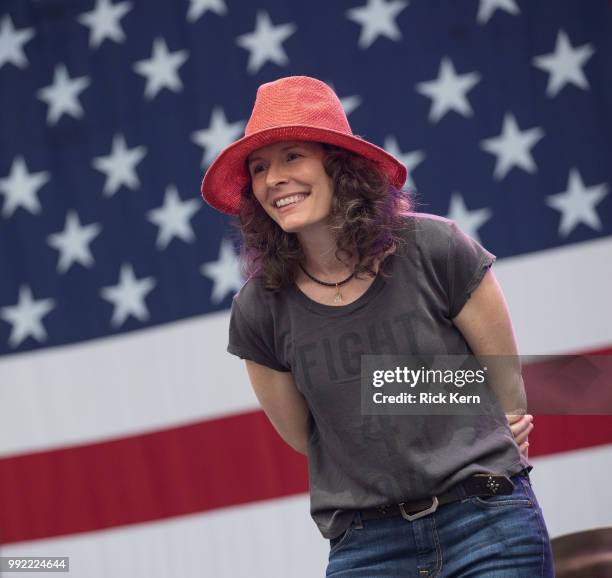 Singer-songwriter Edie Brickell of Edie Brickell & New Bohemians performs onstage during the 45th Annual Willie Nelson 4th of July Picnic at...