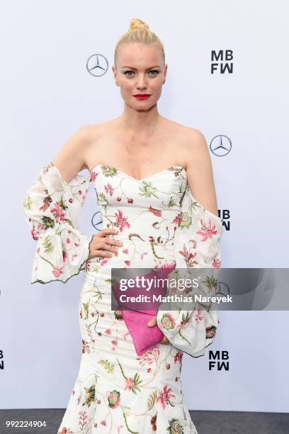 Franziska Knuppe attends the Lana Mueller show during the Berlin Fashion Week Spring/Summer 2019 at ewerk on July 5, 2018 in Berlin, Germany.