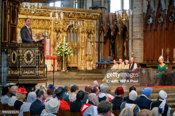 Of NHS England, Simon Stevens speaks at a service to celebrate the 70th anniversary of the NHS at Westminster Abbey on July 5, 2018 in London,...