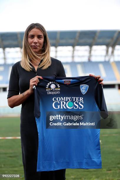 Rebecca Corsi marketing manager of Empoli FC during the New Shirt Unveiling/Training Session on July 5, 2018 in Empoli, Italy.