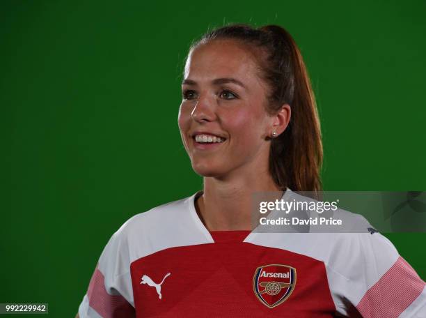 Arsenal Women new signing Lia Walti at London Colney on July 5, 2018 in St Albans, England.