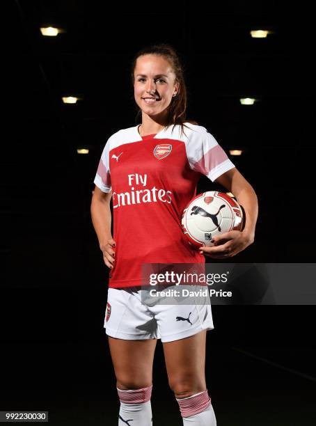 Arsenal Women new signing Lia Walti at London Colney on July 5, 2018 in St Albans, England.