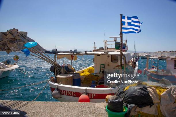 Images of the fishing village Agia Galini in Southern Crete, Greece. It belongs to Rethymno regional unit in Crete island and the water is the Libyan...