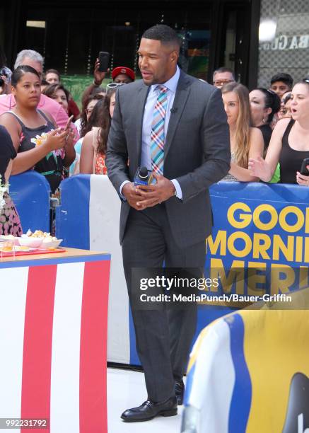 Michael Strahan is seen at 'Good Morning America' on July 05, 2018 in New York City.