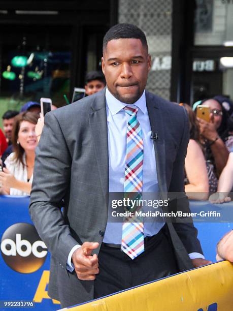 Michael Strahan is seen at 'Good Morning America' on July 05, 2018 in New York City.