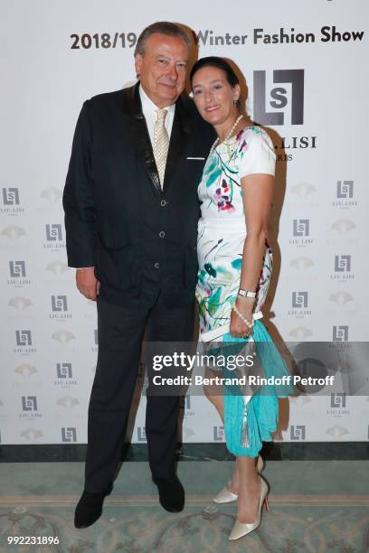 Tania de Bourbon Parme and her husband Louis-Arnaud L'Herbier attend the Liu Lisi - Paris Fashion Week - Haute Couture Fall Winter 2018/2019 at Hotel...