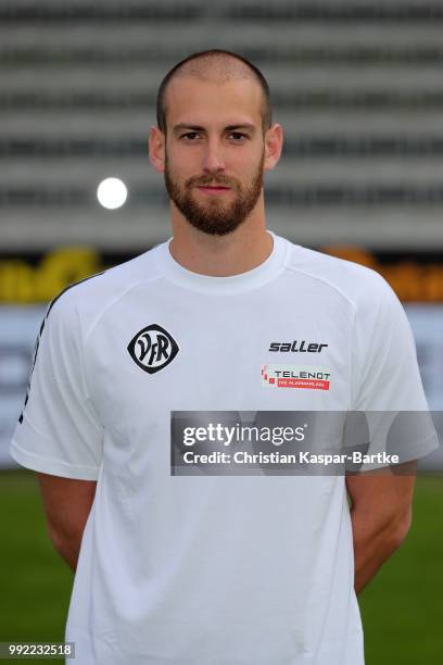 Athletic coach Johannes Gartner poses during the team presentation of VfR Aalen on July 5, 2018 in Aalen, Germany.