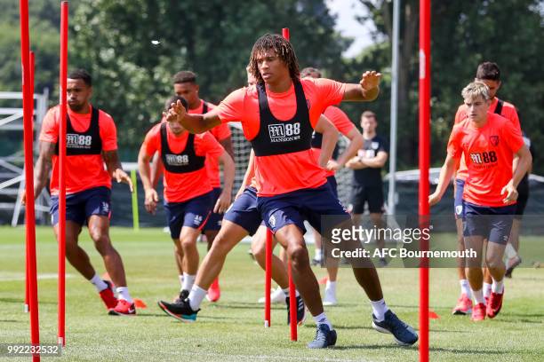 Nathan Ake of Bournemouth during pre-season training session on July 5, 2018 in Bournemouth, England.