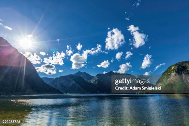 mountain lake at sunset (hdri) - adam ray stock pictures, royalty-free photos & images