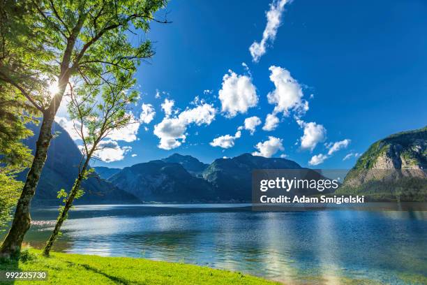 mountain lake at sunset (hdri) - adam ray stock pictures, royalty-free photos & images