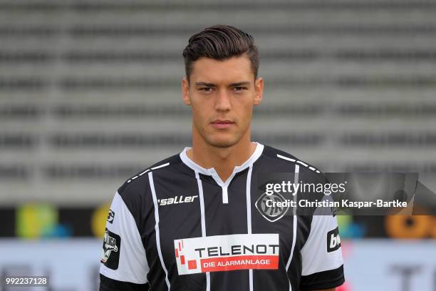 Myroslav Slavov poses during the team presentation of VfR Aalen on July 5, 2018 in Aalen, Germany.