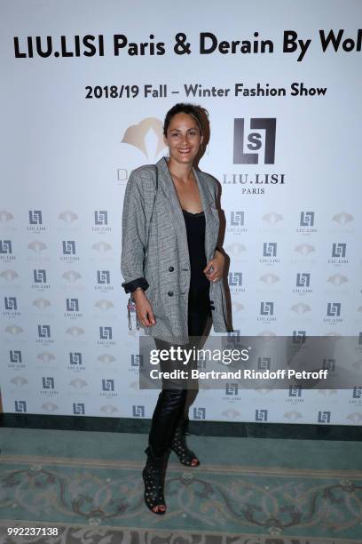 Delphine Malachard Des Reyssiers attend the Liu Lisi - Paris Fashion Week - Haute Couture Fall Winter 2018/2019 at Hotel Meurice on July 5, 2018 in...