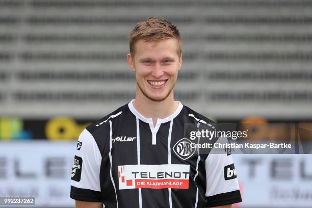 Gerrit Wegkamp poses during the team presentation of VfR Aalen on July 5, 2018 in Aalen, Germany.