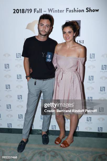 Tadzio Nuno and Kiara Nuno attend the Liu Lisi - Paris Fashion Week - Haute Couture Fall Winter 2018/2019 at Hotel Meurice on July 5, 2018 in Paris,...