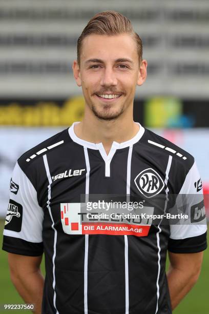 Mattia Trianni poses during the team presentation of VfR Aalen on July 5, 2018 in Aalen, Germany.