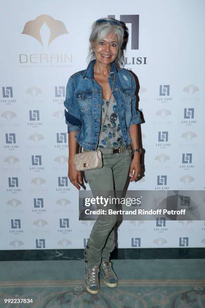 Sophie Grimaud attends the Liu Lisi - Paris Fashion Week - Haute Couture Fall Winter 2018/2019 at Hotel Meurice on July 5, 2018 in Paris, France.