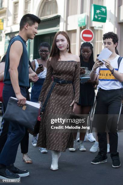Jessica Jung attends the Fendi couture show on July 4, 2018 in Paris, France.