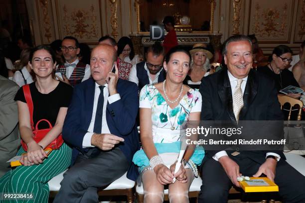 Elena Carrettoni, Bernard Danillon, Tania de Bourbon Parme and her husband Louis-Arnaud L'Herbier attend the Liu Lisi - Paris Fashion Week - Haute...