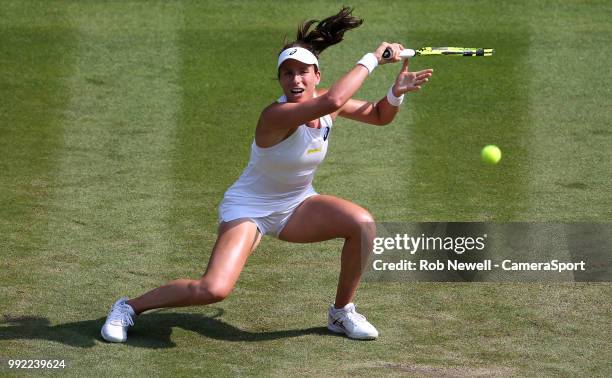 Johanna Konta during her match against Dominika Cibulkova at All England Lawn Tennis and Croquet Club on July 5, 2018 in London, England.