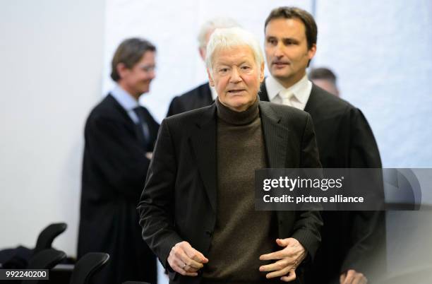 The former drugstore owner Anton Schlecker enters the courtroom of the regional court in Stuttgart, Germany, 27 November 2017. He was sentenced to a...