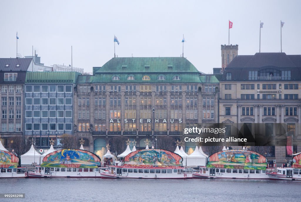 Fairy tale ships on the Alster river