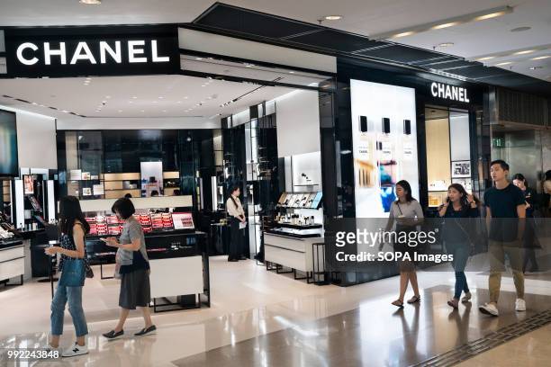 French multinational Chanel cosmetic beauty store seen at ifc shopping mall in Hong Kong.