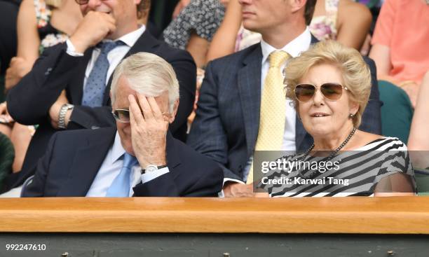 July 5: John Major and Norma Major attends day four of the Wimbledon Tennis Championships at the All England Lawn Tennis and Croquet Club on July 2,...