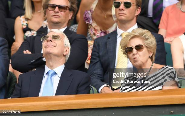 July 5: John Major and Norma Major attends day four of the Wimbledon Tennis Championships at the All England Lawn Tennis and Croquet Club on July 2,...