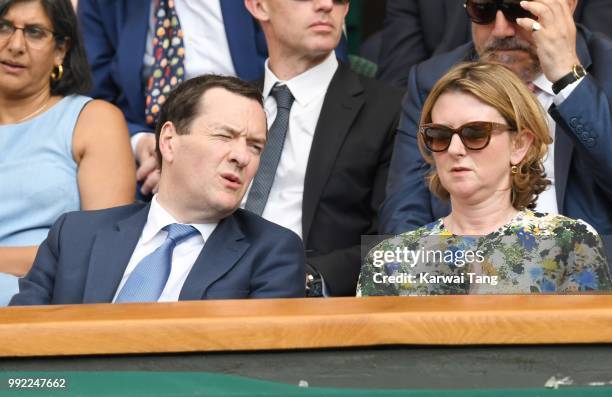 July 5: George Osborne and Frances Osborne attend day four of the Wimbledon Tennis Championships at the All England Lawn Tennis and Croquet Club on...