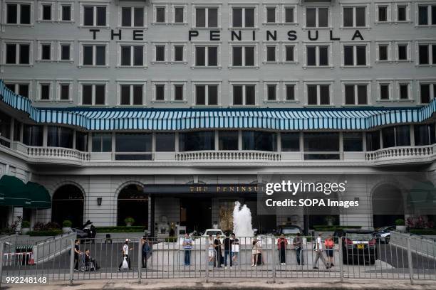 The luxurious Peninsula Hong Kong hotel seen in Nathan Road.