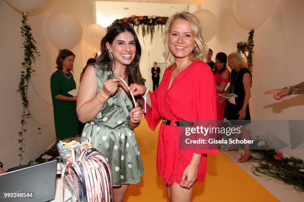 Nova Meierhenrich attends The Fashion Hub during the Berlin Fashion Week Spring/Summer 2019 at Ellington Hotel on July 5, 2018 in Berlin, Germany.