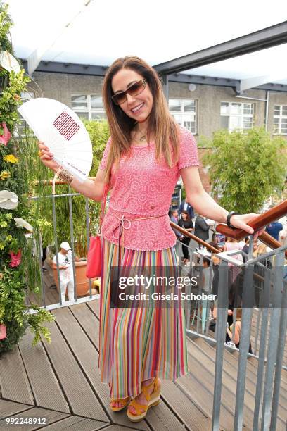 Anastasia Zampounidis attends The Fashion Hub during the Berlin Fashion Week Spring/Summer 2019 at Ellington Hotel on July 5, 2018 in Berlin, Germany.
