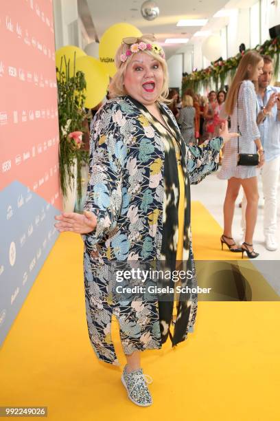 Betty Amrhein attends The Fashion Hub during the Berlin Fashion Week Spring/Summer 2019 at Ellington Hotel on July 5, 2018 in Berlin, Germany.