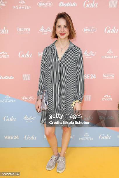 Sandra von Ruffin, daughter of Vicky Leandros, attends The Fashion Hub during the Berlin Fashion Week Spring/Summer 2019 at Ellington Hotel on July...