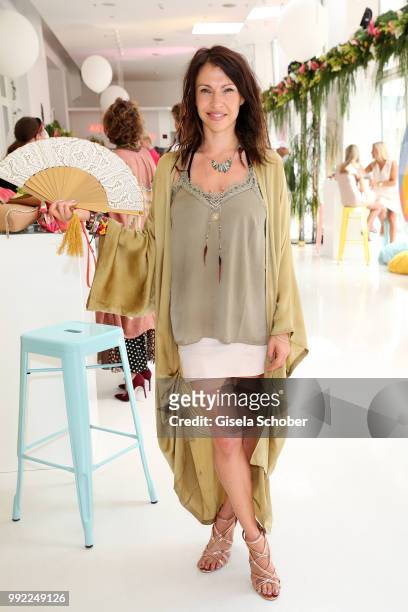 Jana Pallaske attends The Fashion Hub during the Berlin Fashion Week Spring/Summer 2019 at Ellington Hotel on July 5, 2018 in Berlin, Germany.