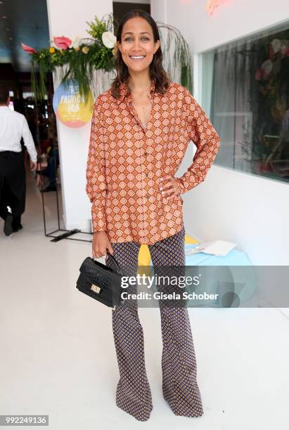 Rabea Schif attends The Fashion Hub during the Berlin Fashion Week Spring/Summer 2019 at Ellington Hotel on July 5, 2018 in Berlin, Germany.