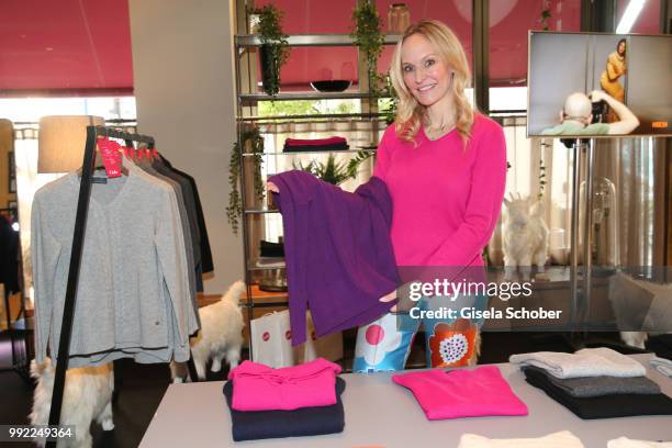 Editor-in-chief Gala Anne Meyer-Minnemann poses at The Fashion Hub during the Berlin Fashion Week Spring/Summer 2019 at Ellington Hotel on July 5,...