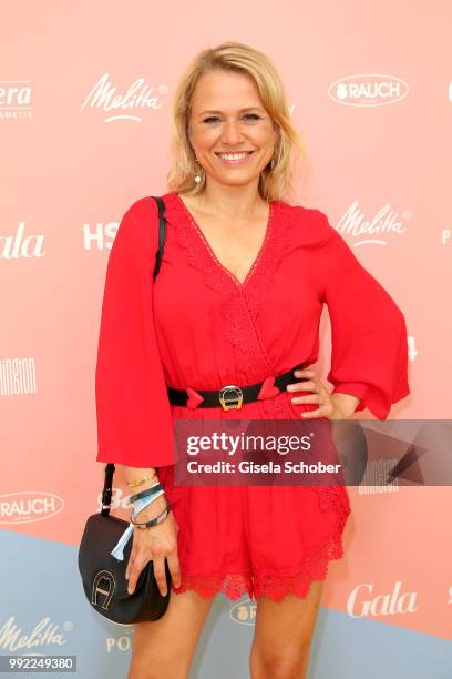 Nova Meierhenrich attends The Fashion Hub during the Berlin Fashion Week Spring/Summer 2019 at Ellington Hotel on July 5, 2018 in Berlin, Germany.