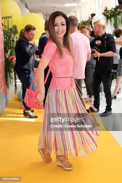 Anastasia Zampounidis attends The Fashion Hub during the Berlin Fashion Week Spring/Summer 2019 at Ellington Hotel on July 5, 2018 in Berlin, Germany.