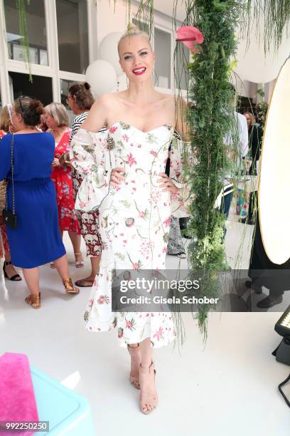 Franziska Knuppe attends The Fashion Hub during the Berlin Fashion Week Spring/Summer 2019 at Ellington Hotel on July 5, 2018 in Berlin, Germany.