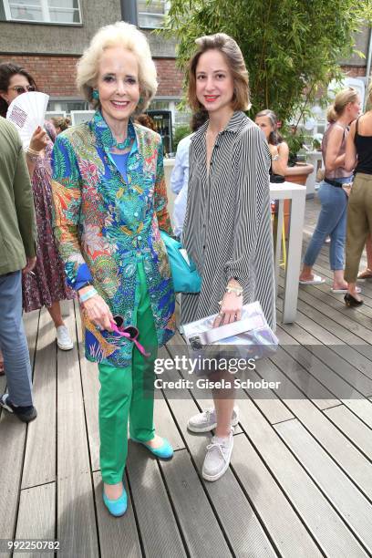 Isa von Hardenberg and Sandra von Ruffin attend The Fashion Hub during the Berlin Fashion Week Spring/Summer 2019 at Ellington Hotel on July 5, 2018...