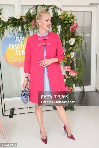 Franziska Knuppe attends The Fashion Hub during the Berlin Fashion Week Spring/Summer 2019 at Ellington Hotel on July 5, 2018 in Berlin, Germany.