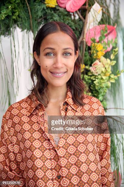 Rabea Schif attends The Fashion Hub during the Berlin Fashion Week Spring/Summer 2019 at Ellington Hotel on July 5, 2018 in Berlin, Germany.