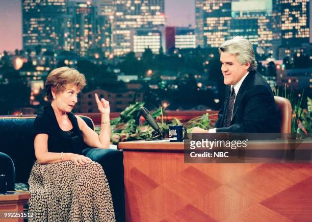 Episode 1645 -- Pictured: Judge Judy during an interview with host Jay Leno on July 20, 1999 --