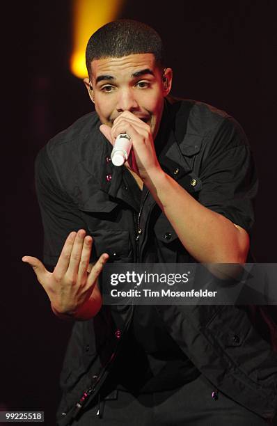 Aubrey Drake Graham aka Drake performs in support of his Thank Me Later release at The Warfield on May 12, 2010 in San Francisco, California.