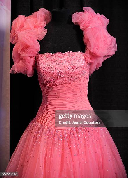 Detail of a dress that belonged to Anna Nicole Smith that is one of several items up for auction on display during the press preview for the sale of...