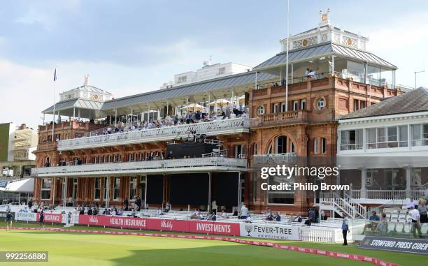 General view of the Lord's pavilion before the Vitality T20 Blast match between Middlesex and Surrey at Lord's Cricket Ground on July 5, 2018 in...