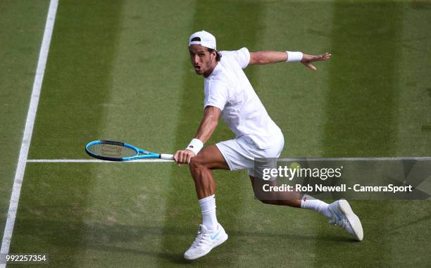 Feliciano Lopez during his match against Juan Martin Del Potro at All England Lawn Tennis and Croquet Club on July 5, 2018 in London, England.